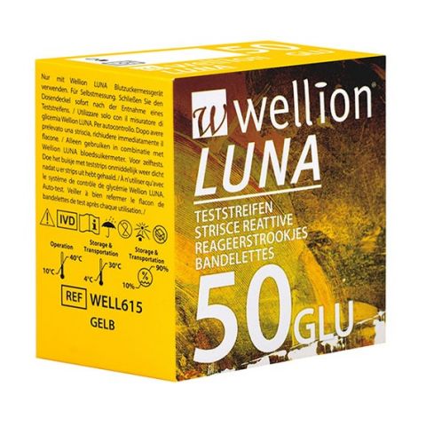 Wellion Luna glucose teststrips 50 stuks