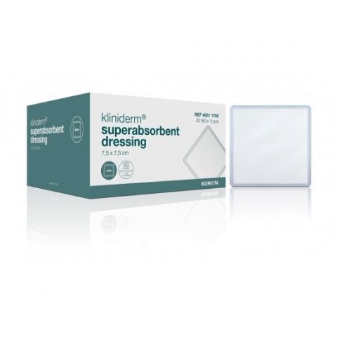 Kliniderm Superabsorberend verband steriel 7,5x7,5cm