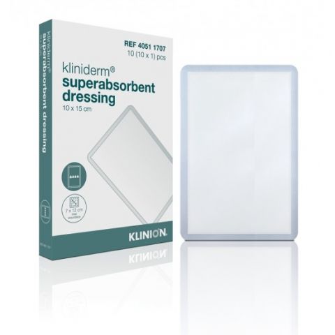 Kliniderm Superabsorberend verband steriel 10x15cm