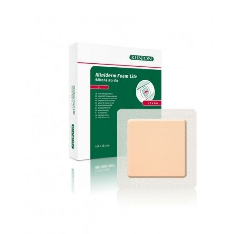 Kliniderm Foam Silicone Lite schuimverband met Border 7,5x7,5cm