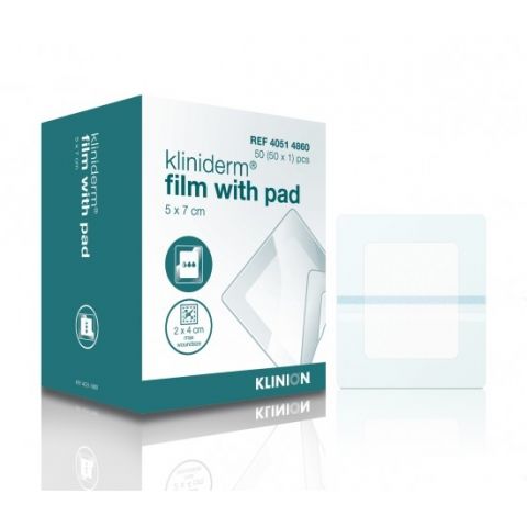 Klinion Kliniderm Film met Pad wondpleister steriel 5x7,2cm