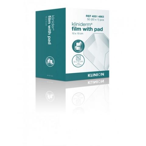 Klinion Kliniderm Film met Pad wondpleister steriel 10x15cm