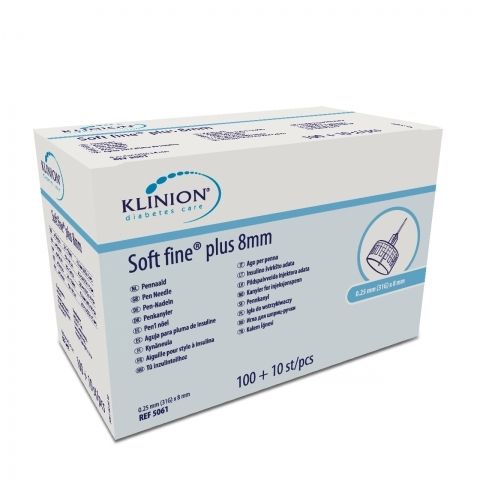 Klinion Diabetes Care Soft fine Plus pennaalden 0,25mm (31G) x 8mm