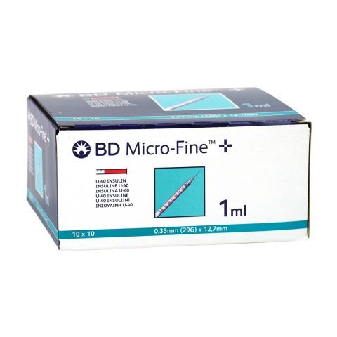 BD Micro-Fine insulinespuiten, U40, 1ml, 29G, 0.33mm x 12.7mm (100)