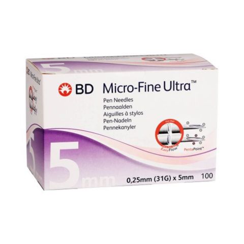 BD Microfine ultra pennaald 0,25 x 5mm (31G) 100 stuks