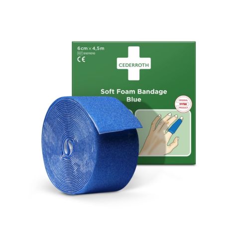 Cederroth Soft Foam Bandage Blauw 6cm x 4,5m rol