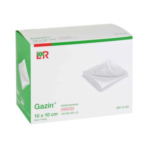 Gazin gaaskompressen steriel 8-laags 10x10cm 50x2 stuks