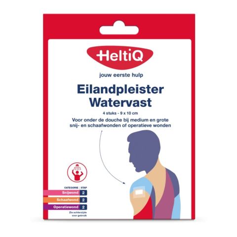 HeltiQ Eilandpleister Watervast 9x10cm 4 stuks