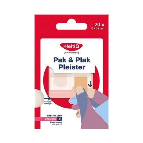 HeltiQ Pak & Plak Pleister textiel 72x25mm