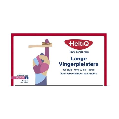 HeltiQ Vingerpleister textiel 18x2cm 100 stuks