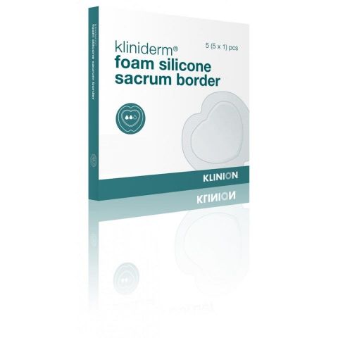 Kliniderm Foam Silicone schuimverband Sacrum met Border 18x18cm