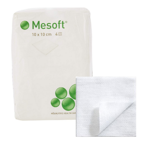 Mesoft nonwoven kompres 10x10cm 4-laags