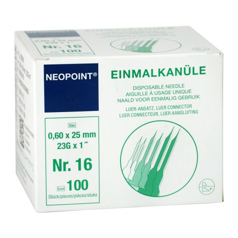 Neopoint injectienaald 23G blauw 0,60x25mm 100 stuks