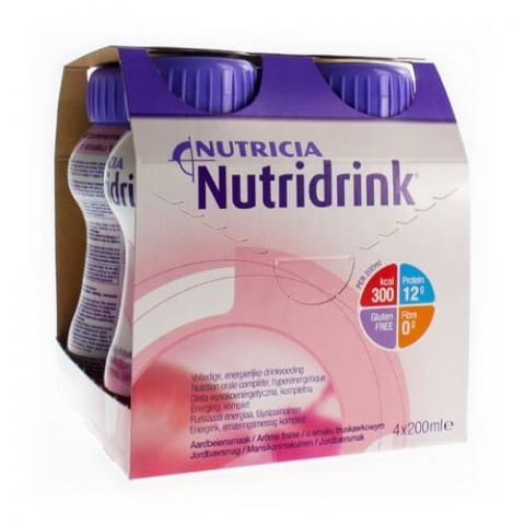 Nutridrink drinkvoeding Aardbei 4x200ml 