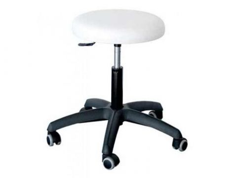 Tabouret Economy Wit 45-57cm-Zachte wielen