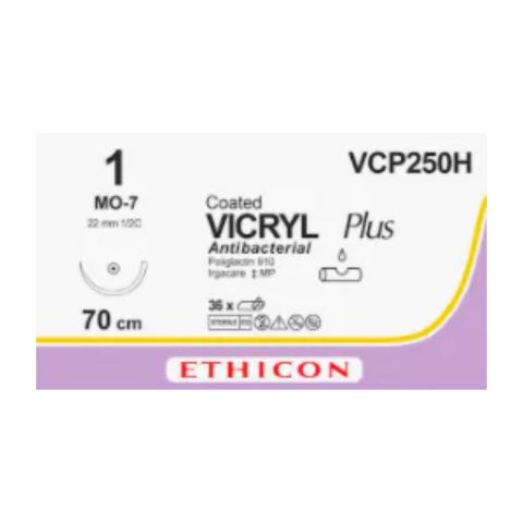 Vicryl Plus hechtdraad 1 70cm (M-07) violet VCP250H 